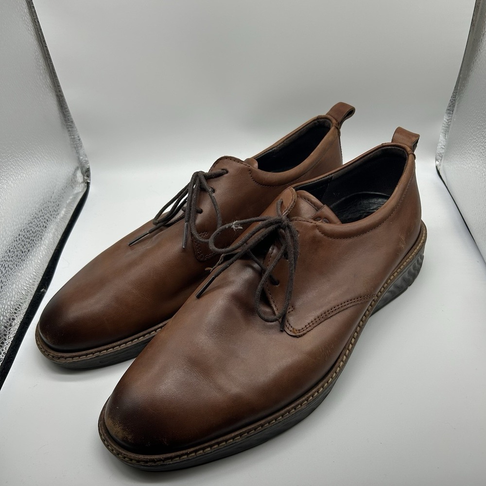 ECCO ST.1 Hybrid Derby Shoes Men EU 44 US 11 Brown Leather Oxford Formal Career
